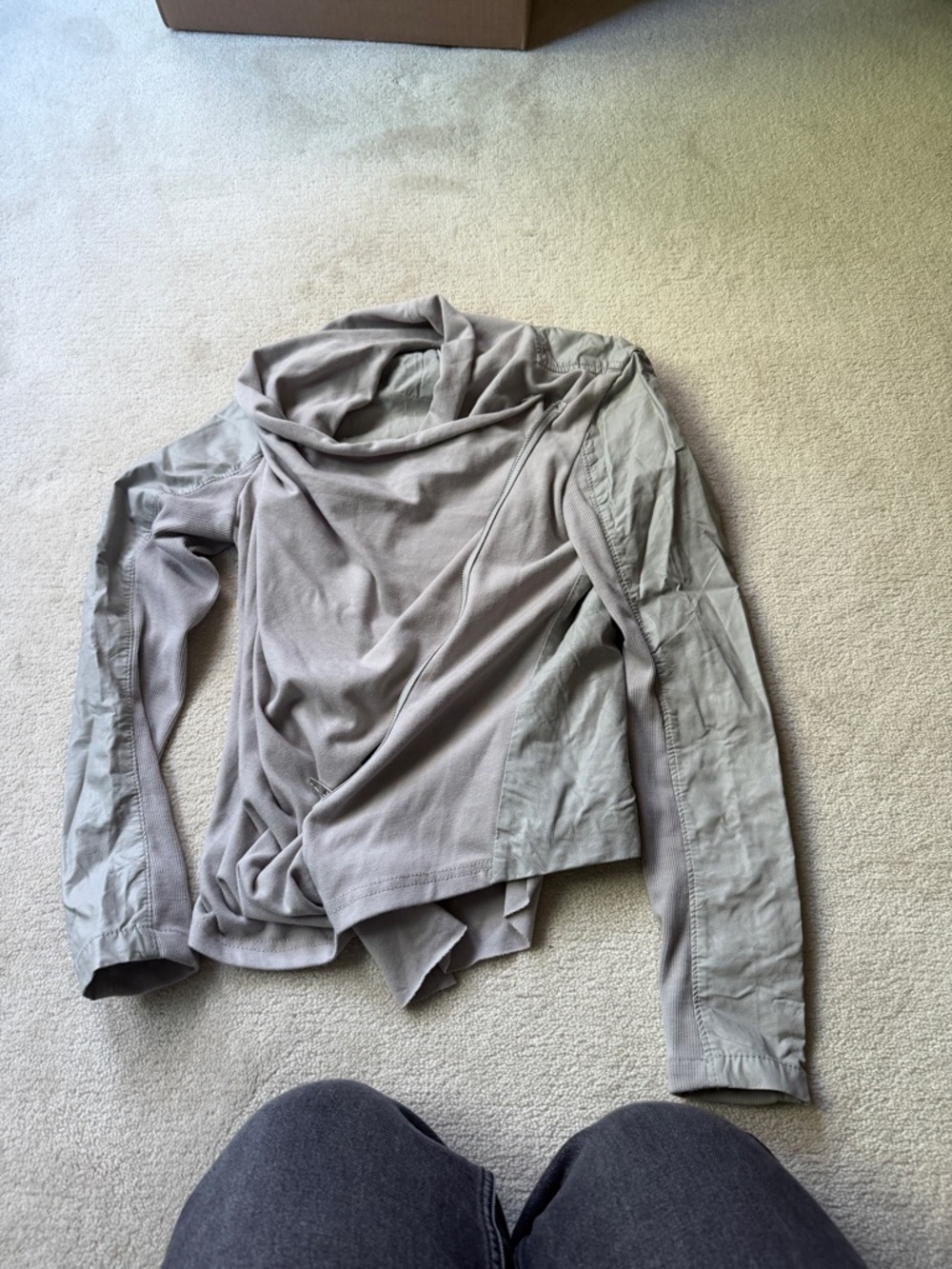 Blank NYC Light Gray Knit Draped Top